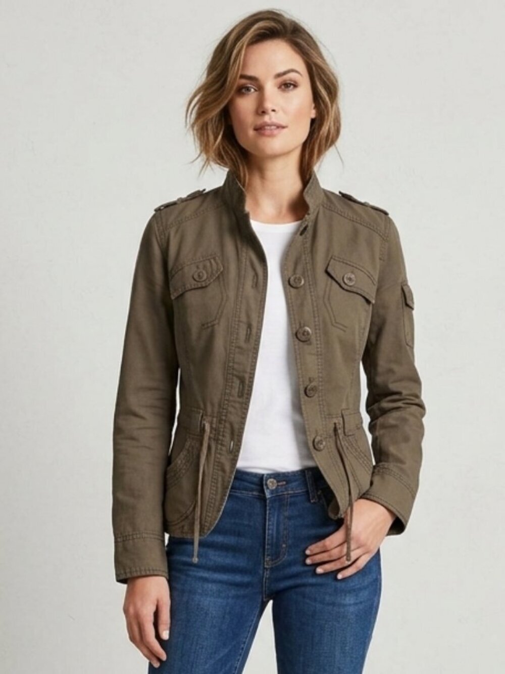 ⭐️ 5 for 20$! ⭐️ H&M Olive Green Jacket Linen and Cotton Blend